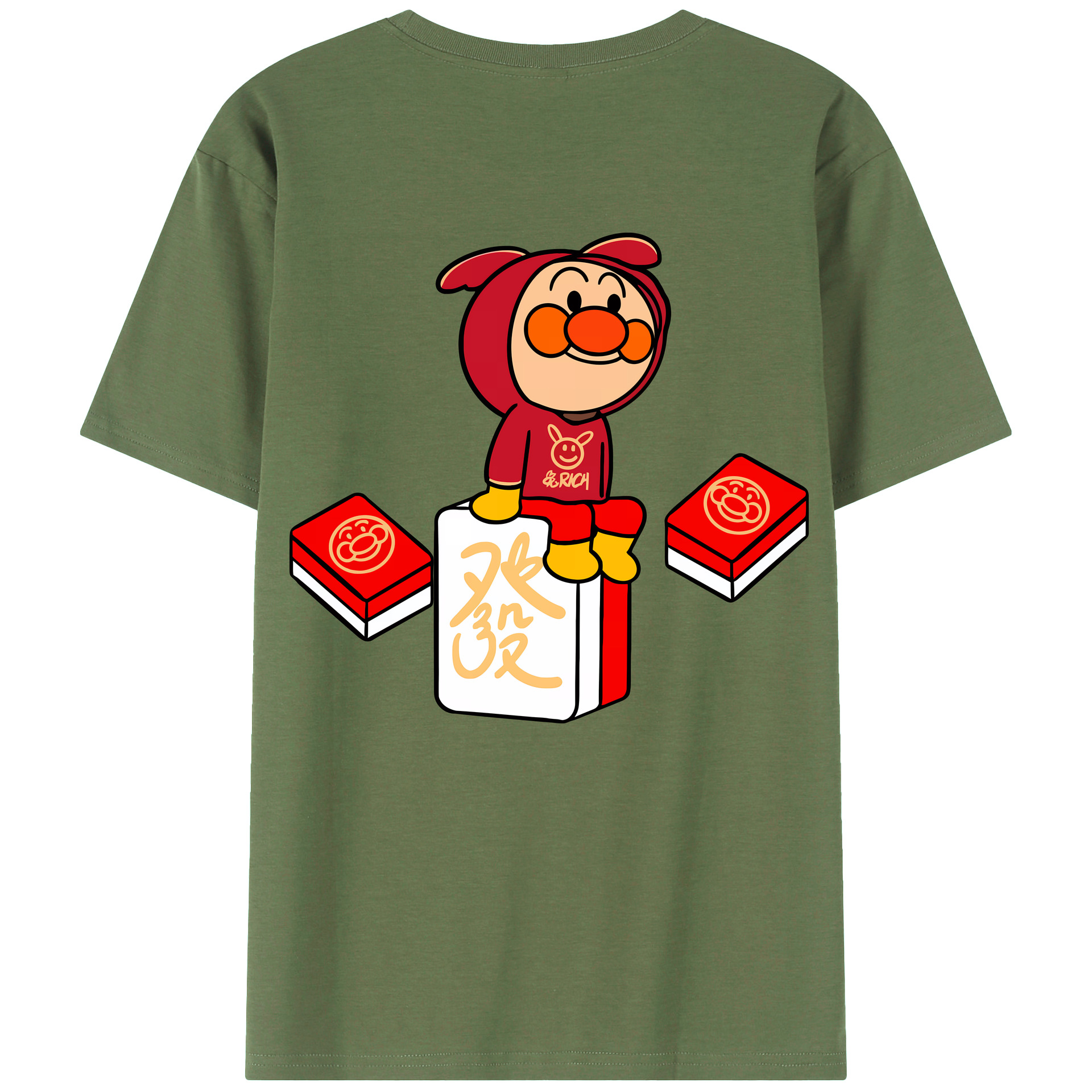 （画像用） アンパンマン Anpanman 綿100％ メンズ半袖Tシャツ（バックプリント） 通気性